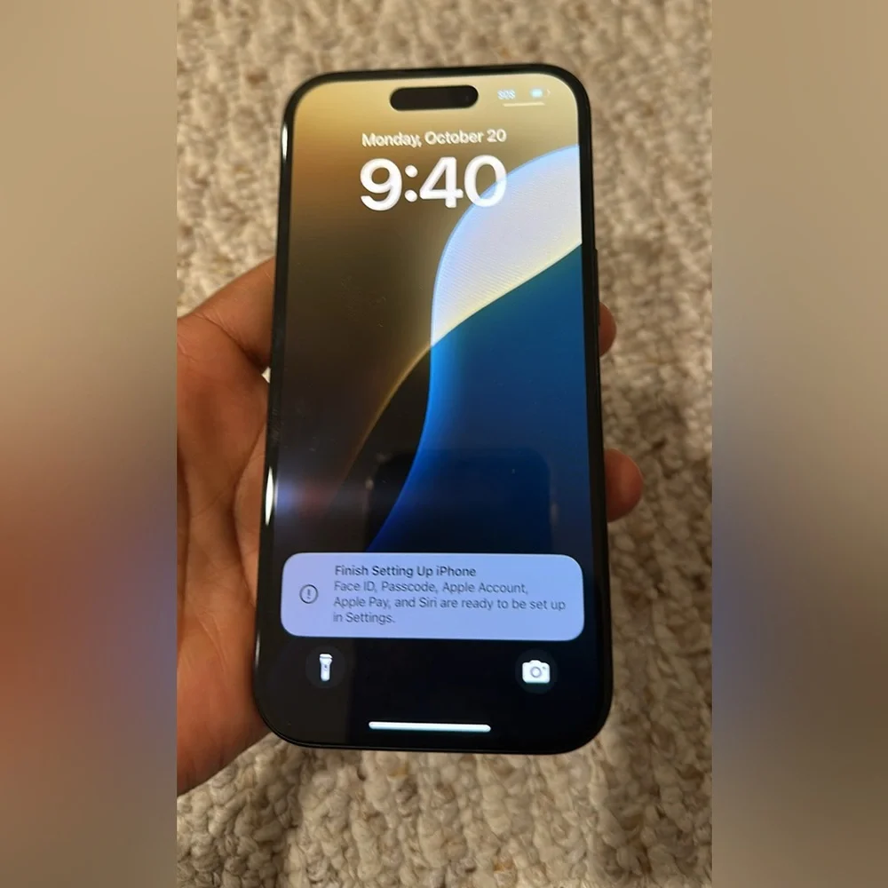 Black Smartphone with Blue Screen